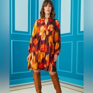 Marie Oliver Vibrant Long Sleeve Dress